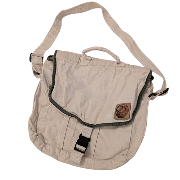 CANVAS Messenger Bag Undyed Natural Crossbody Purse Rucksack - Picture 1 of 11